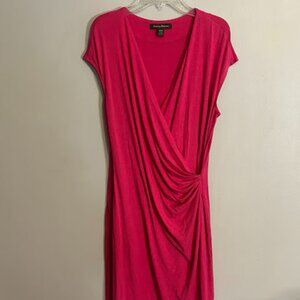 Tommy Bahama‎ Women’s Tambour Side Gathered Faux Wrap Dress Pink Melon Medium